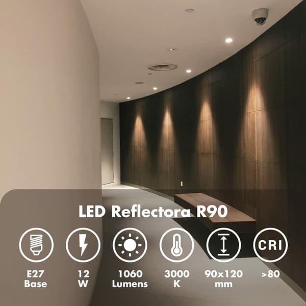 LED-lampe Silver Electronics 999007 R90 E27 Grå 12 W 3000K