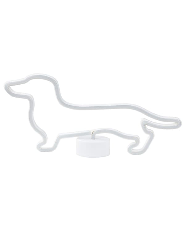 LED Neonlampa Hund Blå PVC Ljus Batteridriven Dekorativ Dachshund Lampa