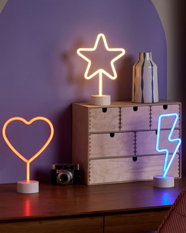 Set med 3 LED-skyltar Flerfärgad PVC Lampor Batteridrivna Dekorativa Ljus