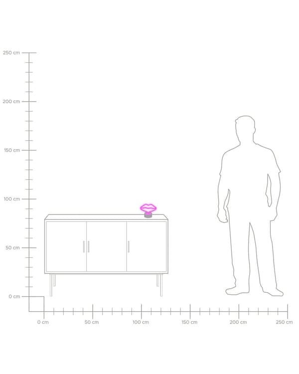 LED-dekorasjon Lys Dekorasjon Figur Rosa 15 cm Høy Lepper Dekor Batteridrevet Stue Soverom Kontor