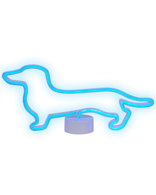 LED-dekorasjon Lys Dekorasjon Figur Blå 20 cm Høy Hund Dachshund Dekor Batteridrevet Stue Soverom Kontor