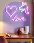 Miniatyrbilde 2 av 11: Sett med 3 LED-dekorasjoner Rosa Neon Batteridrevne Dekorative Lys