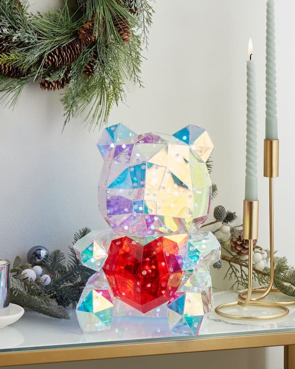 Smart LED-dekorasjon Flerfarget bamse iriserende holografisk RGB med app USB-pulverisert