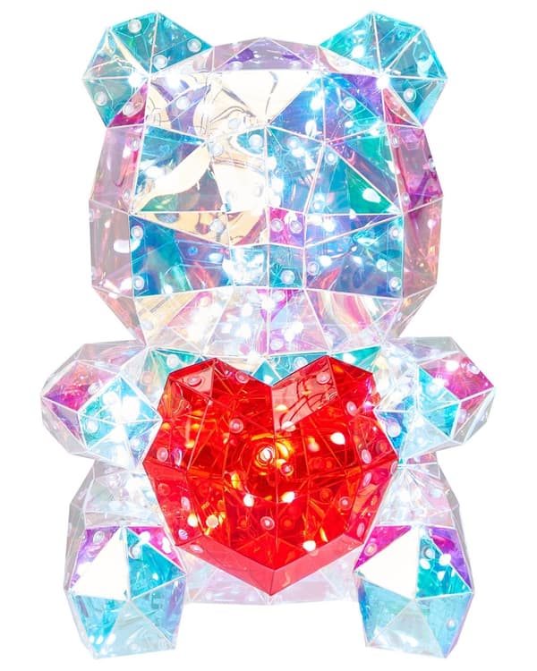 Smart LED-dekorasjon Flerfarget bamse iriserende holografisk RGB med app USB-pulverisert