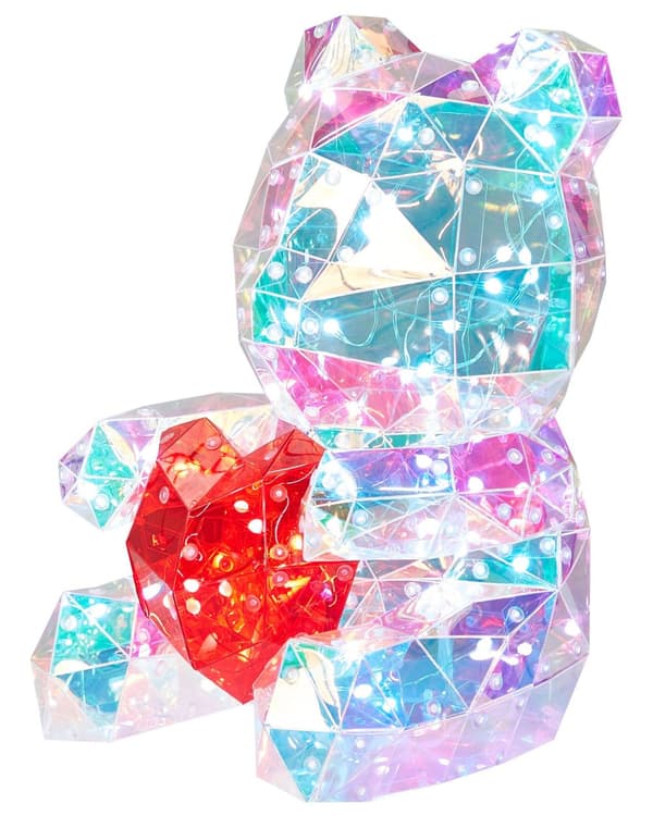 Smart LED-dekorasjon Flerfarget bamse iriserende holografisk RGB med app USB-pulverisert