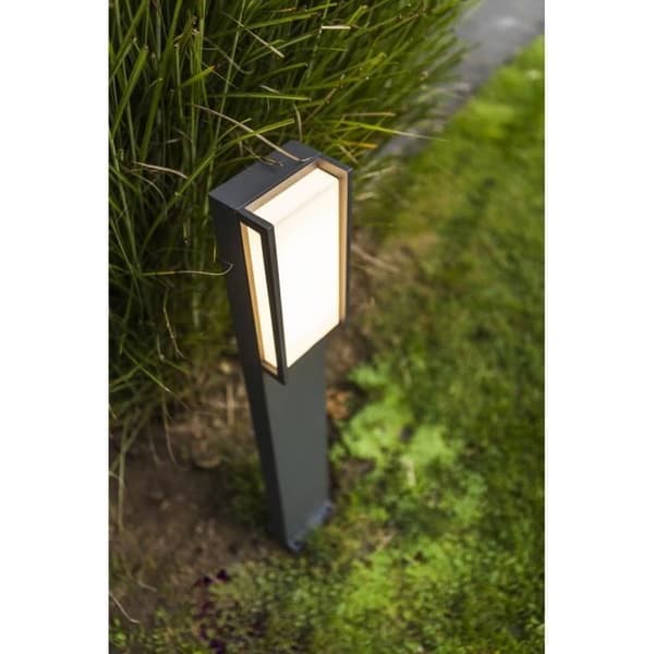LUTEC QUBO utomhusbelysning pollare - Mörkgrå - 18W LED - 1100 lumen - 3000K - IP54 - Klass I