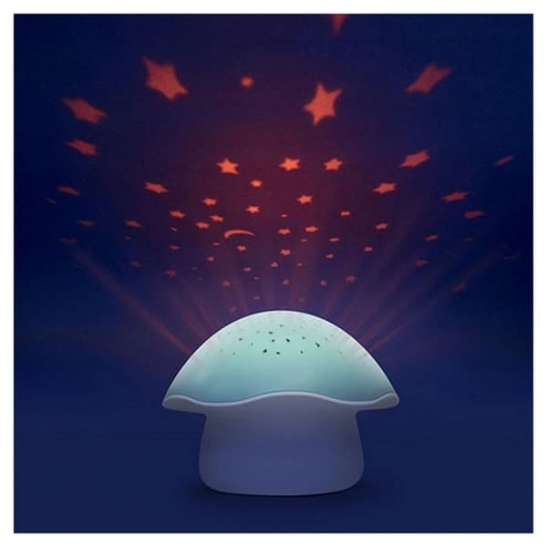 Musikalisk svampnattlampa med stjärnprojektor Blå