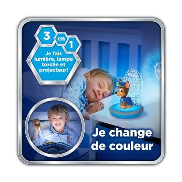 Paw Patrol 3-i-1 Go Glow Night Light med projektor