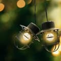 Miniatyrbilde 3 av 3: Krans av LED-lys Lumisky Detroit Hvit Svart Blomster