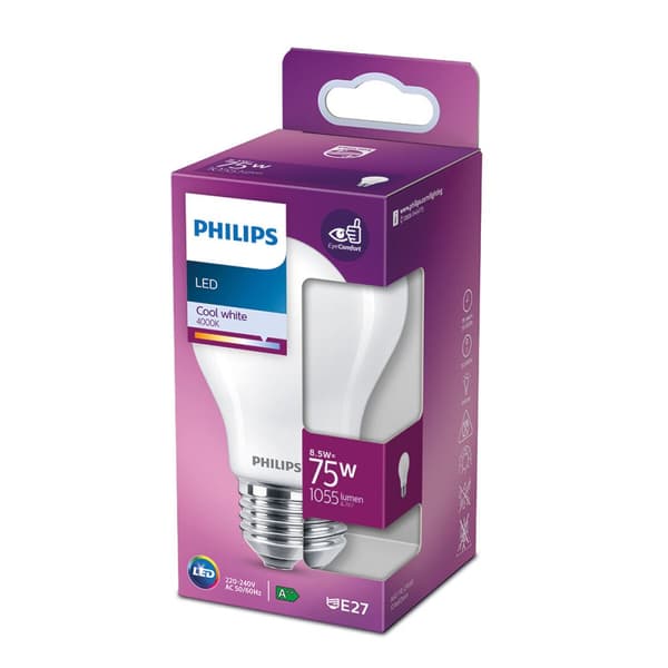 LED-lamppu Philips Standard E 8,5 W E27 1055 lm Ø 6 x 10,4 cm (4000 K)