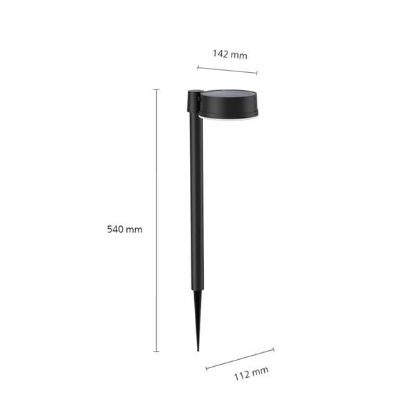 Puutarhan aurinkovaarna Philips Vynce 1,5 W 11,2 x 14,2 x 54 cm Musta Muovinen Pyöreä (2700 K) (Lämmin valkoinen) (1 osaa)