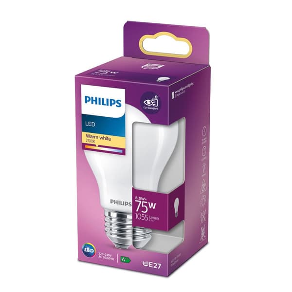 LED-lampa Philips ø 6,6 x 10,4 cm E 8,5 W E27 1055 lm Ø 6 x 10,4 cm (2700 K)