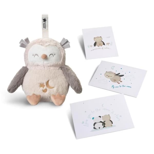 TOMMEE TIPPEE, Luxury Night Light Plysch med CrySensor, 6 lugnande ljud, USB, maskintvättbar, Ollie the Owl