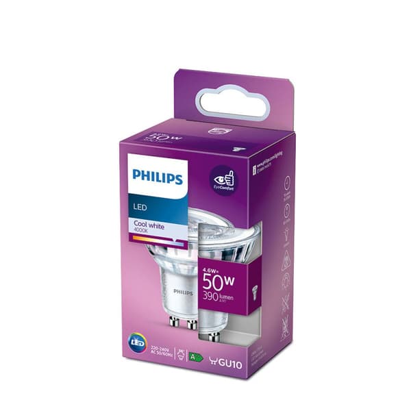 LED-lampe Philips F 4,6 W GU10 390 lm 5 x 5,4 cm (4000 K)