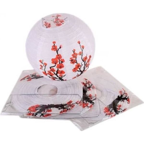 SET med 4 KINA KULLAMPIONER – Plum Blossom Dekoration – D. 25 cm