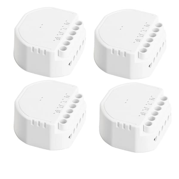Smart Wi-Fi vægmonteret switchmodul, stemmestyring kompatibel, fjernadgang,4 ENHED Med HomeKit