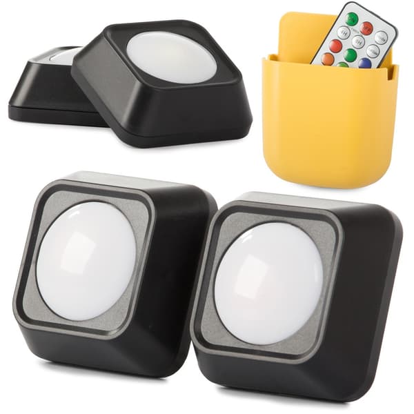 LED-Spotlights med Fjärrkontroll - Trådlös - 2st Sort