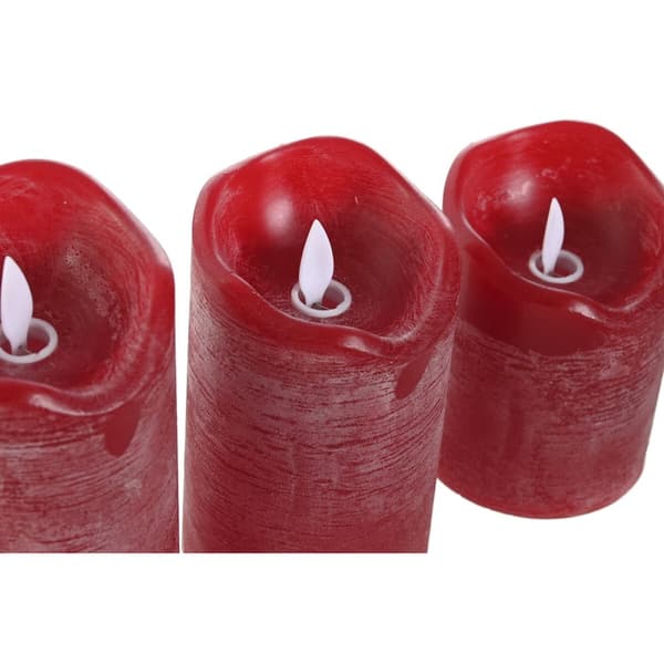 LED Kynttilä Home ESPRIT Punainen 26,5 x 8 x 17 cm (3 Kappaletta)