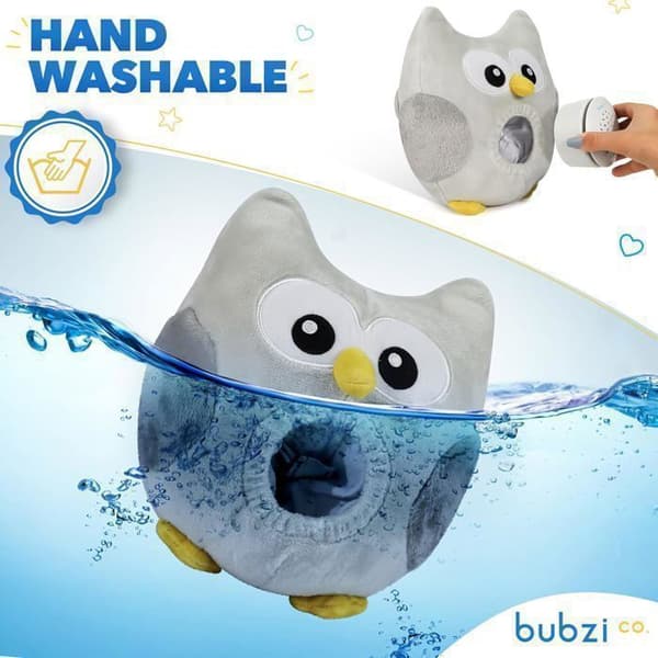 Baby Night Light Sensor aktiverad av Cry Child Sleep Soft Owl - Baby Gift Plysch Baby Lullaby-White Noise med 10 musikljud