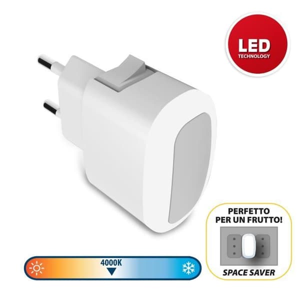 Nattlampa för icke barnomsorg - FROOT: LED-lampa med ON/OFF-knapp. Bianco
