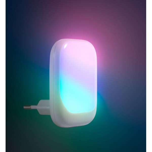 Fuj:tech Compact Lumina RGB -yövalaisin hämäräkytkimellä, 2 kpl, valkoinen