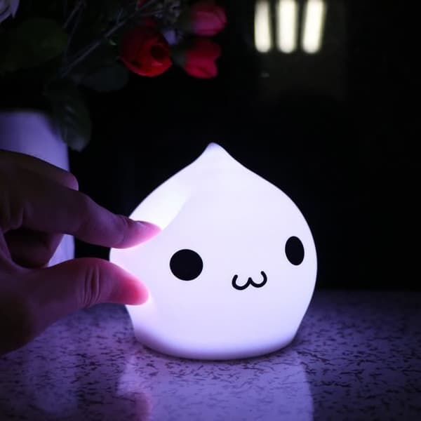Silikon Vattendroppe LED Nattljus Flerfärgad Touch Sensor Sängbordslampa Nattlampa Julklapp