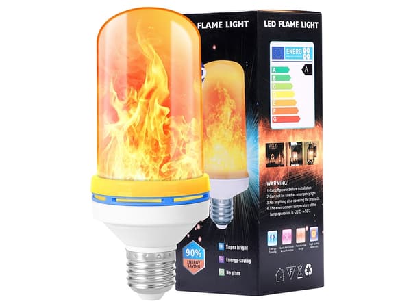 LED-lampa E27 sockel - Realistisk flameffekt