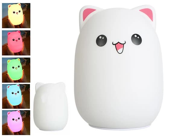 RGB LED-lampa / Trådlös Nattlampa - Kattunge - Touchfunktion