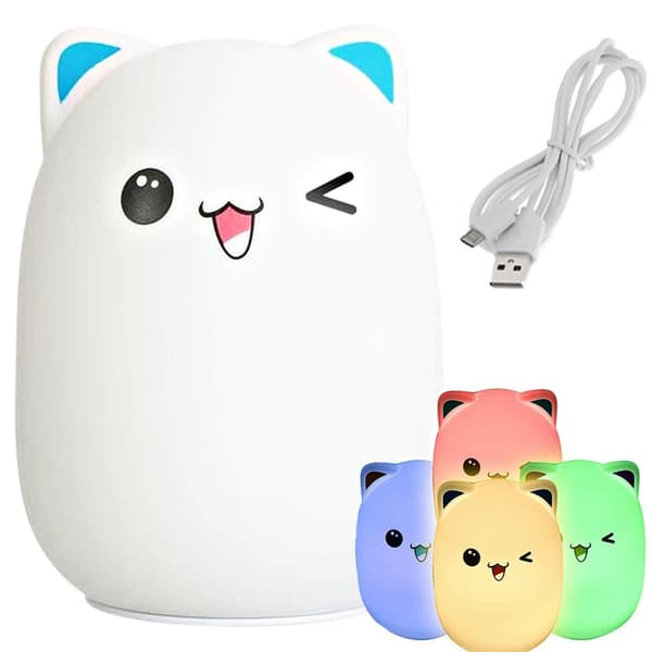 RGB LED-lampa / Trådlös Nattlampa - Kattunge - Touchfunktion