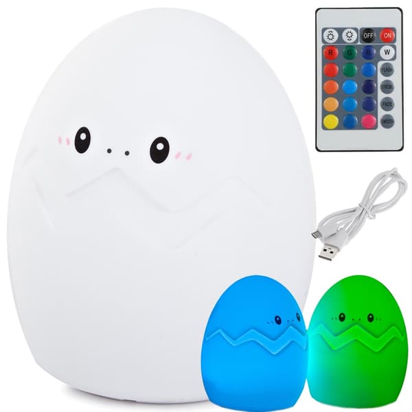 RGB LED-lamppu / Kauko-ohjattava Yölamppu – Muna