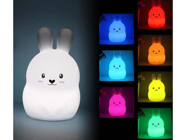Nattlampa Kanin / Gosedjur / Skiftande RGB - Silikon - 18.5cm