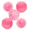 Miniatyrbild 1 av 2: Självmonterande rosa lyktor (5 stycken)