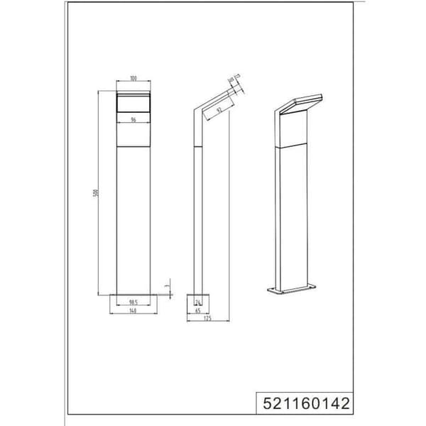Pearl path lighting trio50 cm aluminium led 1 kg antracit