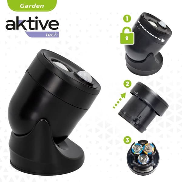 LED-lampa med rörelsesensor Aktive Plast 10,5 x 12,5 x 13,5 cm (12 antal)