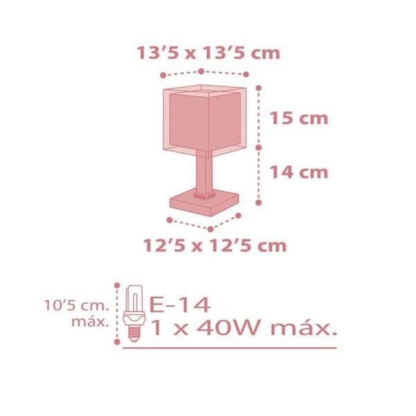 Dalber - Sänglampa för barn - Koala - Koala motiv, L 15 cm, H 30 cm, Rosa