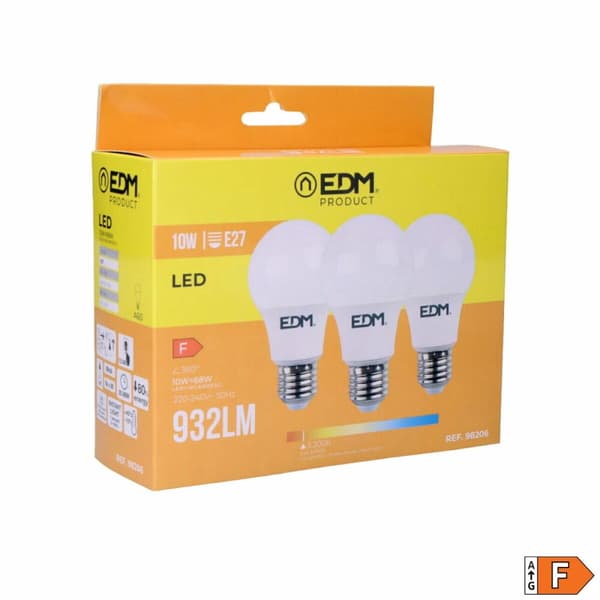 Pakke med 3 LED-lamper EDM 98206 F 60 W 10 W 68 W E27 810 Lm 932 Lm Ø 6 x 10,8 cm (3200 K)
