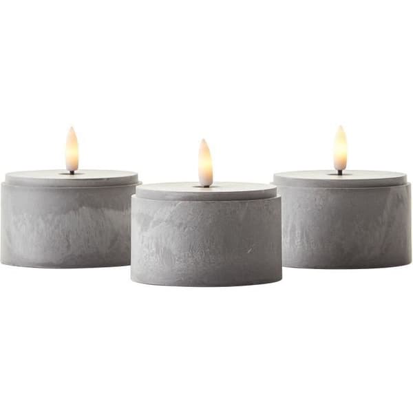 Lot 3 BRILJANT LJUS LED-bordslampor - 2500K - Plast och glas - Grått och rökt glas