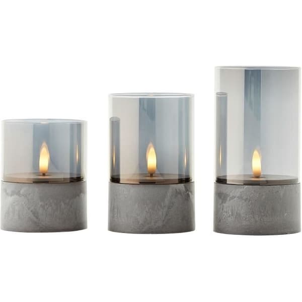 Lot 3 BRILJANT LJUS LED-bordslampor - 2500K - Plast och glas - Grått och rökt glas