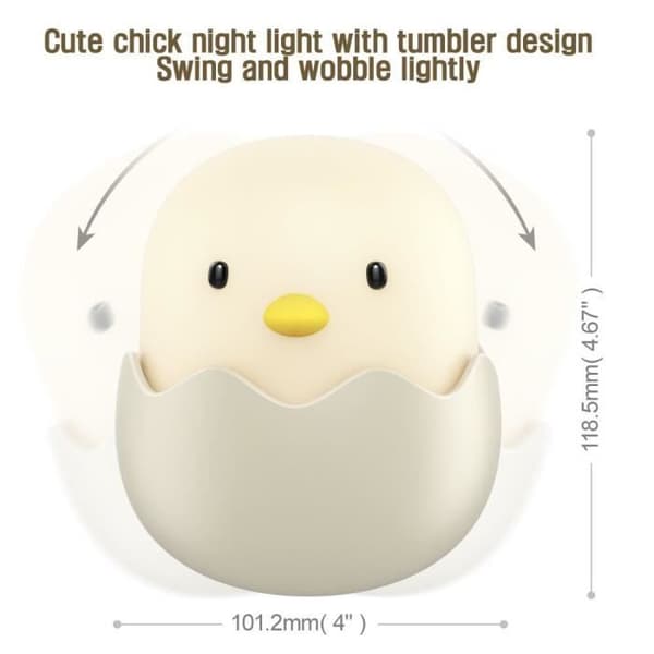 Baby nattlampa - NOVHILL - Chick - USB uppladdningsbar - Gul - Mjukt ljus