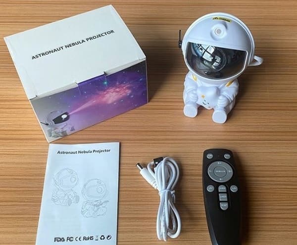 Lysende Astronaut Galaxy Lampe/Stjerneprojektor Med Stjernehimmel