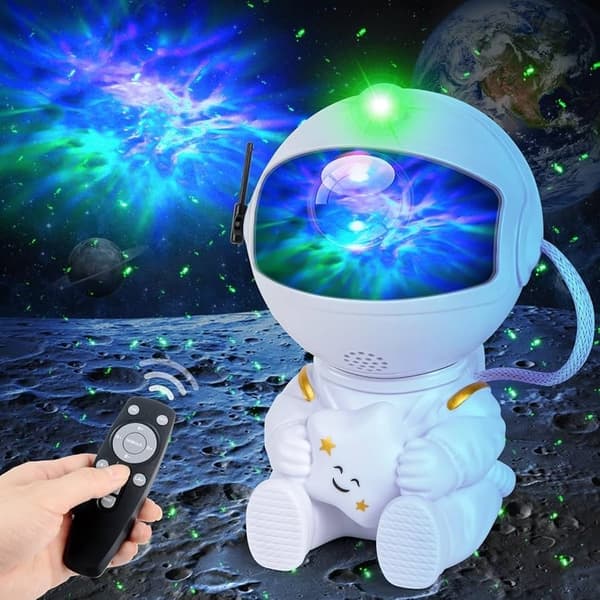 Lysende Astronaut Galaxy Lampe/Stjerneprojektor Med Stjernehimmel