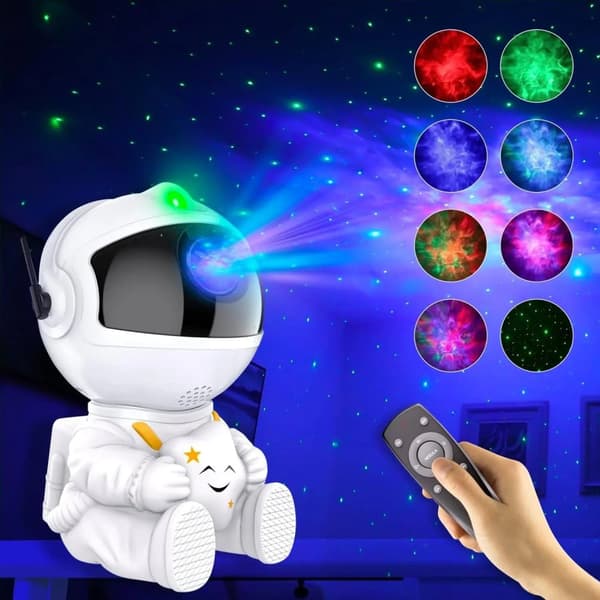 Lysende Astronaut Galaxy Lampe/Stjerneprojektor Med Stjernehimmel