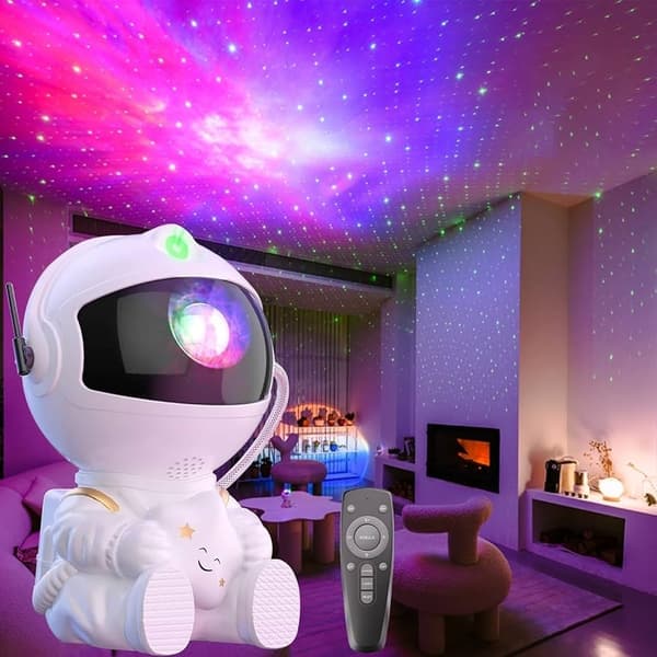 Lysende Astronaut Galaxy Lampe/Stjerneprojektor Med Stjernehimmel