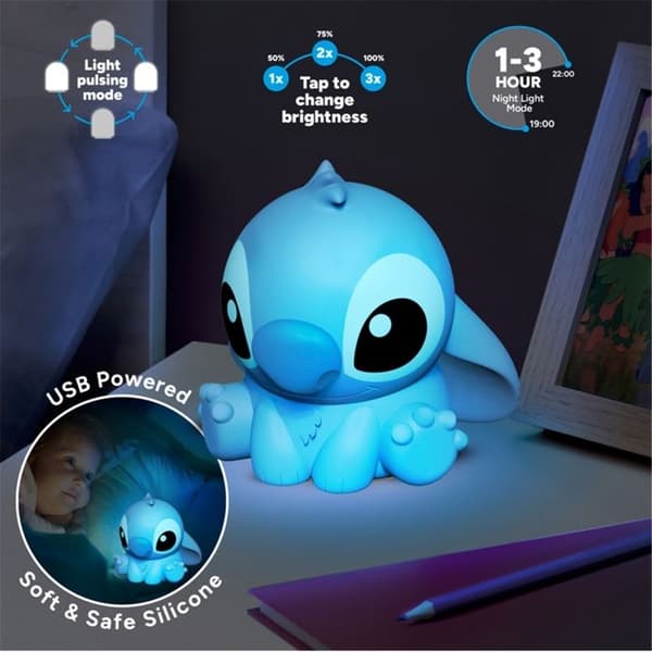 Paladone Stitch nattlampa i silikon för barn Blå