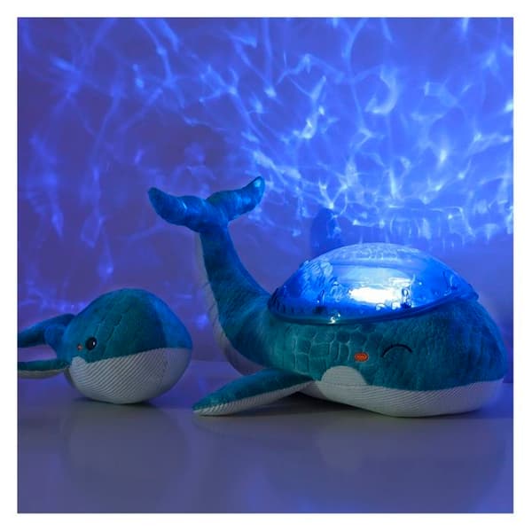 Tranquil Whale™ Family Blue nattlampa plyschleksak - MOLN B - För baby - Vågprojektion - Marin melodi