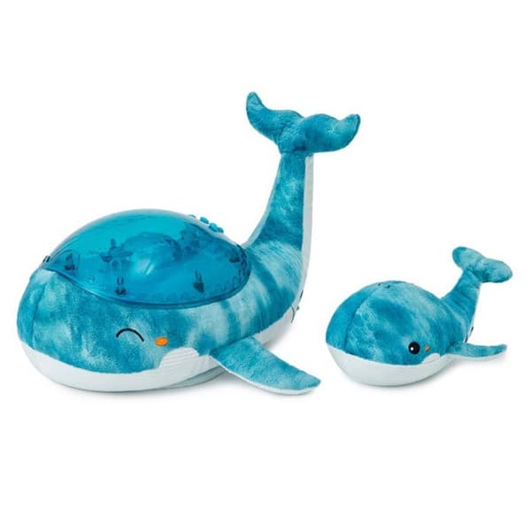 Tranquil Whale™ Family Blue nattlampa plyschleksak - MOLN B - För baby - Vågprojektion - Marin melodi