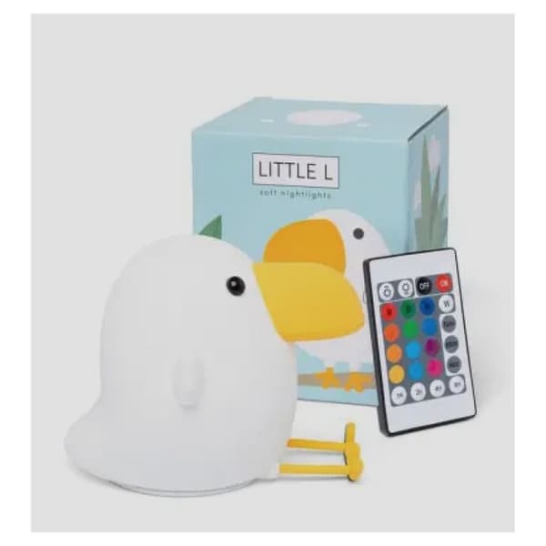 Silikontass och nattlampa Toucan Little L - Flerfärgad - USB-uppladdningsbar - För baby