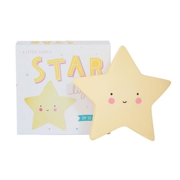 Yellow Star LED Night Light - ETT LITE LOVELY FEL - H14,5cm - Barn - BPA-fri