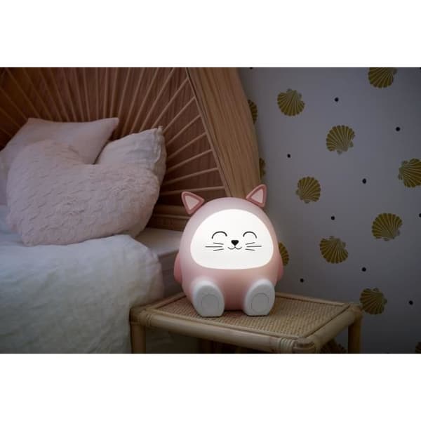 Ljus högtalare & nattlampa - BIGBEN - Cat - Bluetooth 5.0, 15W, Justerbar nattlampa, Timer, USB-C batteri