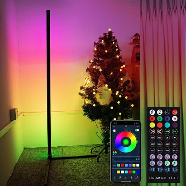 Suuri LED RGB-kulmalamppu | Sovellus ja kaukosäädin 1,5 m